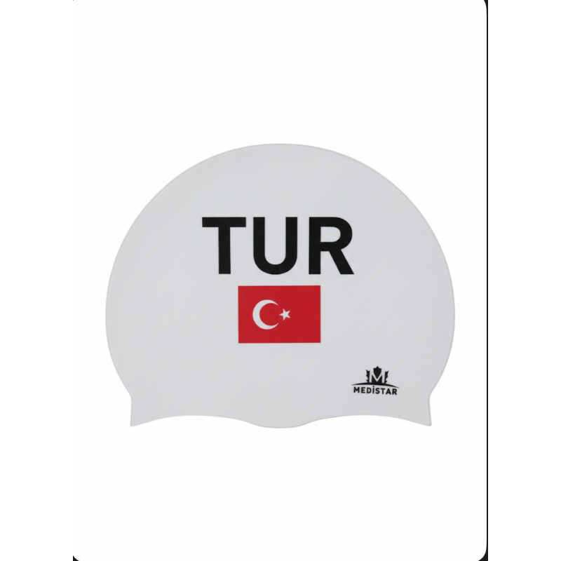 Türk Bayrağı Baskılı Bone | Silikon Yüzücü Bonesi