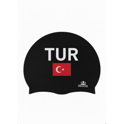 Türk Bayrağı Baskılı Bone | Silikon Yüzücü Bonesi