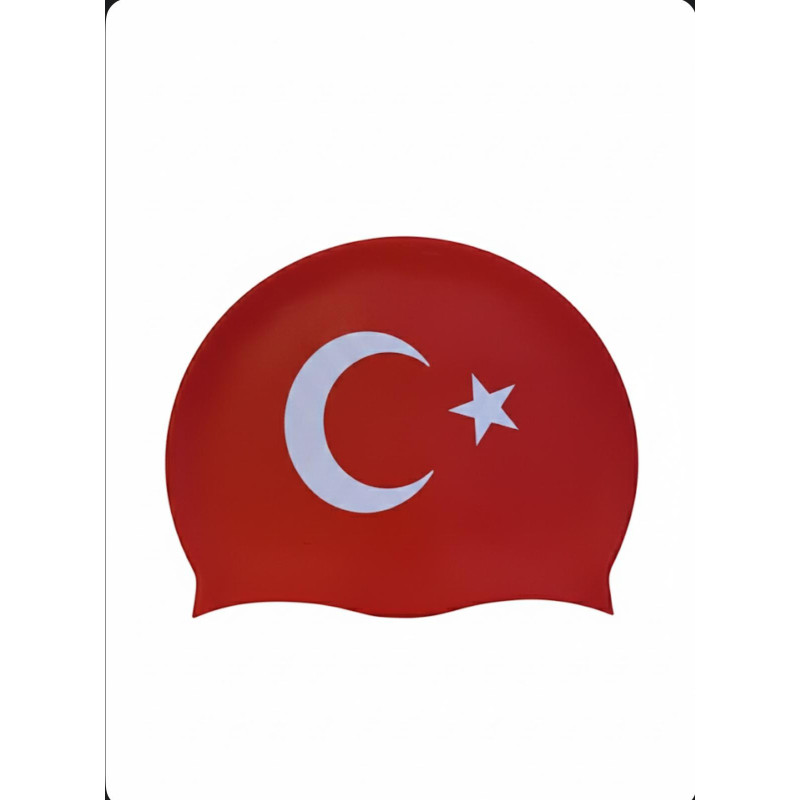 Türk Bayrağı Baskılı Bone | Silikon Yüzücü Bonesi