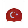 Türk Bayrağı Baskılı Bone | Silikon Yüzücü Bonesi