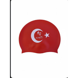 Türk Bayrağı Baskılı Bone | Silikon Yüzücü Bonesi